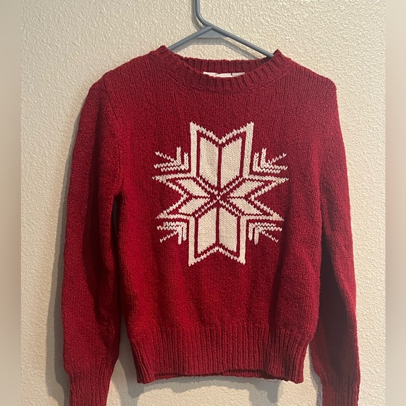 NWT LIZ CLAIRBORNE COTTON BLEND SNOWFLAKE SWEATER‎ - Picture 1 of 5